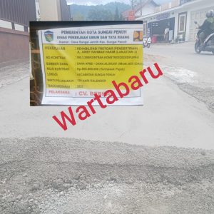 Proyek Rp 600 Juta di Kota Sungai Penuh Diduga Dikerjakan Asal Jadi