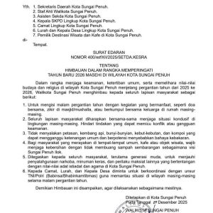 Sambut Tahun Baru 2026, Ini Larangan dan Himbauan Wako Sungai Penuh