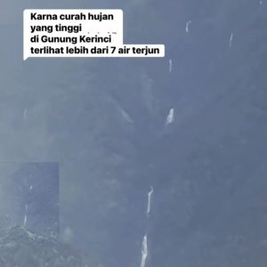 Viral..!! Penampakan Tujuh Titik Air Terjun di Lereng Gunung Kerinci