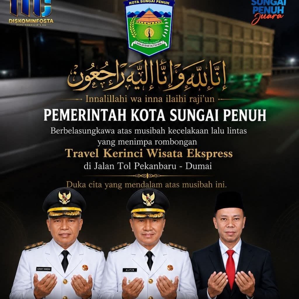 Pemkot Sungai Penuh Turut Berduka Cita atas Musibah Kecelakaan di Tol Pekanbaru-Dumai
