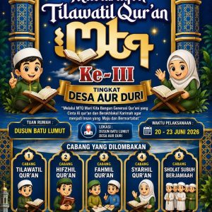 MTQ ke-III Tingkat Desa Aur Duri 2026 Digelar. Ini Jadwalnya
