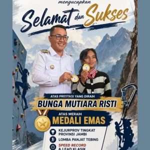 Atlit Panjat Tebing Kota Sungai Penuh Raih 2 Mendali Emas Pada Kejurprov Jambi