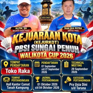 Jaring Bibit Atlet Bulu Tangkis Masa Depan. PBSI Kota Sungai Penuh Gelar Kejurkot 2026