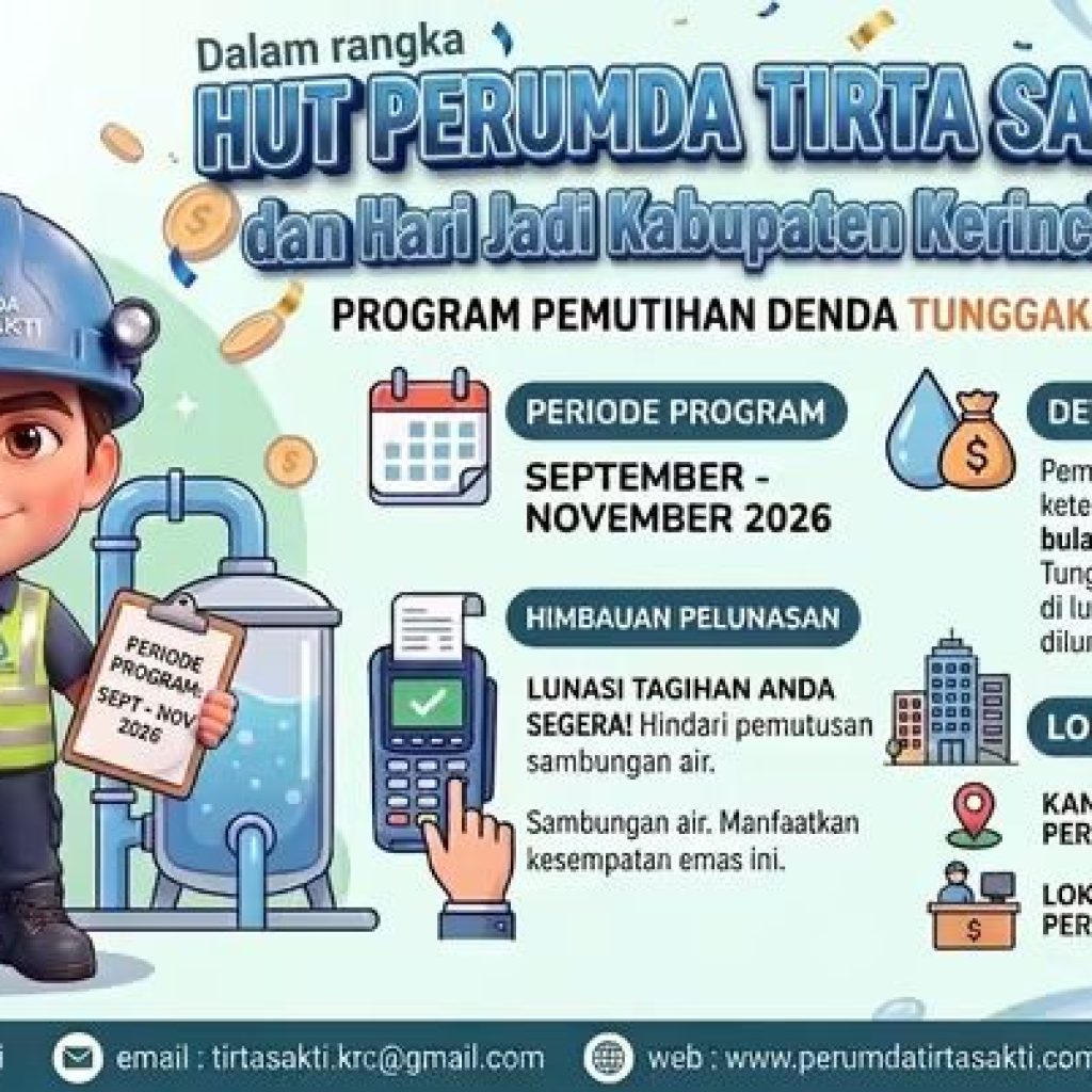 Ada Kabar Gembira Bagi Pelanggan Perumda Tirta Sakti